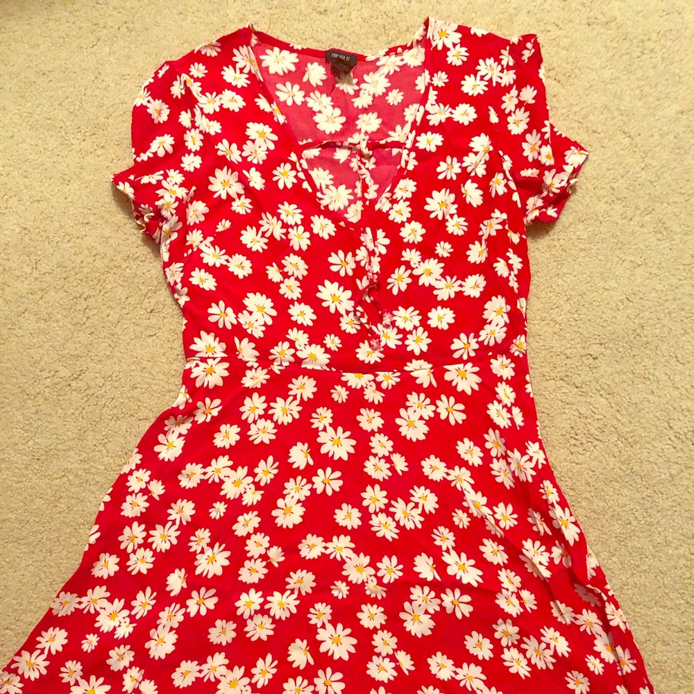 Bright, Red, Floral Dress
